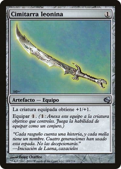 Leonin Scimitar Spanish Cimitarra leonina Magic Encyclopedia 2011 (Salvat) Magic card