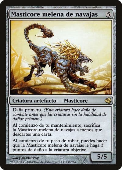 Razormane Masticore Spanish Masticore melena de navajas Magic Encyclopedia 2011 (Salvat) Magic card