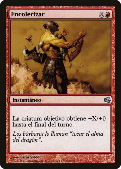 Enrage Spanish Encolerizar Magic Encyclopedia 2011 (Salvat) Magic card
