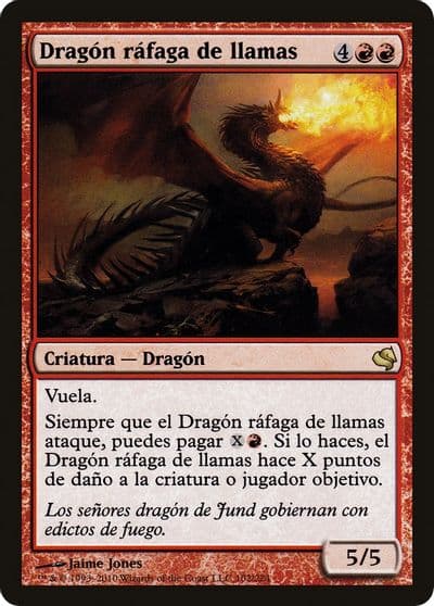 Flameblast Dragon Spanish Dragon rafaga de llamas Magic Encyclopedia 2011 (Salvat) Magic card