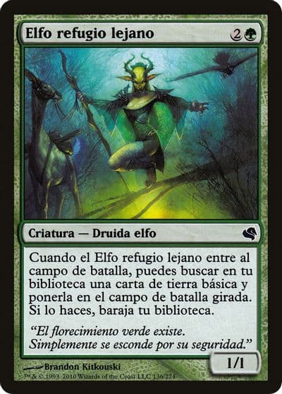 Farhaven Elf Spanish Elfo refugio lejano Magic Encyclopedia 2011 (Salvat) Magic card