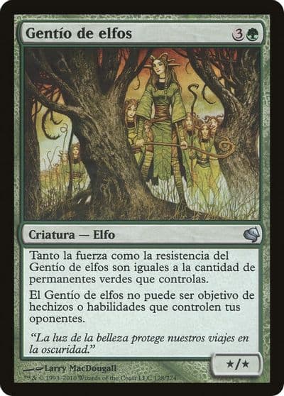 Drove of Elves Spanish Gentio de elfos Magic Encyclopedia 2011 (Salvat) Magic card