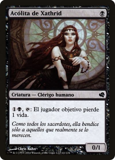 Acolyte of Xathrid Spanish Acolita de Xathrid Magic Encyclopedia 2011 (Salvat) Magic card