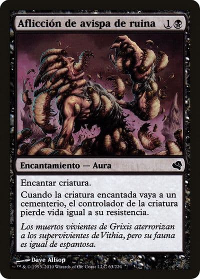 Banewasp Affliction Spanish Afliccion de avispa de ruina Magic Encyclopedia 2011 (Salvat) Magic card