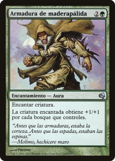 Blanchwood Armor Spanish Armadura de maderapalida Magic Encyclopedia 2011 (Salvat) Magic card