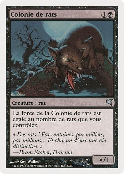 Swarm of Rats French Colonie de rats A27 Magic Encyclopedia 2005 (Salvat/Hachette) Magic card