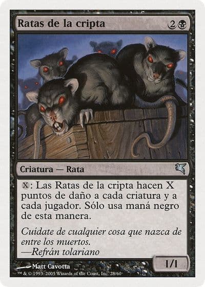 Crypt Rats Spanish Ratas de la cripta Magic Encyclopedia 2005 (Salvat/Hachette) Magic card