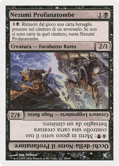 Nezumi Graverobber Nighteyes the Desecrator Italian Nezumi Profanatombe A38 Magic Encyclopedia 2005 (Salvat/Hachette) Magic card