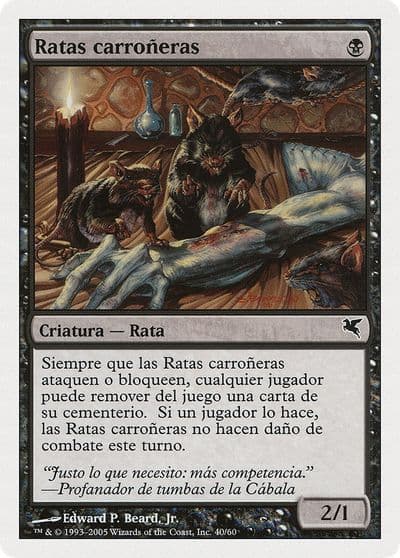 Carrion Rats Spanish Ratas carroneras A40 Magic Encyclopedia 2005 (Salvat/Hachette) Magic card