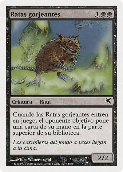 Chittering Rats Spanish Ratas gorjeantes A54 Magic Encyclopedia 2005 (Salvat/Hachette) Magic card
