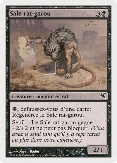 Dirty Wererat French Sale rat garou A31 Magic Encyclopedia 2005 (Salvat/Hachette) Magic card