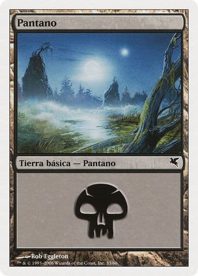 Swamp Spanish Pantano D33 Magic Encyclopedia 2005 (Salvat/Hachette) Magic card