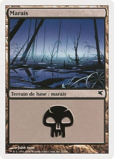 Swamp French Marais A21 Magic Encyclopedia 2005 (Salvat/Hachette) Magic card