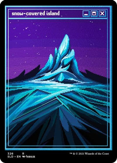 Snow Covered Island PixelSnowLandsjpg Foil Etched Secret Lair Drop Series Magic card