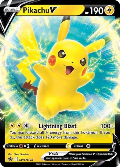 Pikachu V - SWSH198 SWSH: Sword & Shield Promo Cards Pokemon card