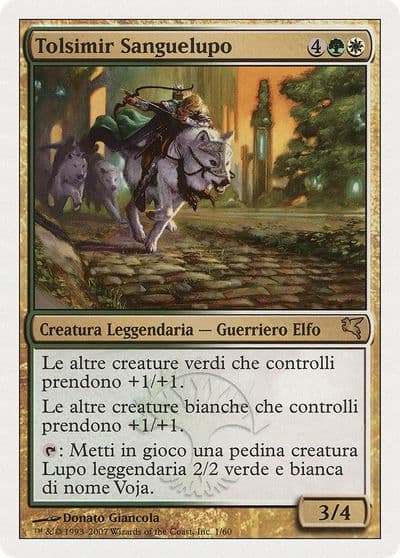 Tolsimir Wolfblood Italian Tolsimir Sanguelupo Magic Encyclopedia 2005 (Salvat/Hachette) Magic card