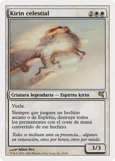 Celestial Kirin Spanish Kirin celestial Magic Encyclopedia 2005 (Salvat/Hachette) Magic card