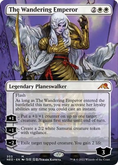 The Wandering Emperor Borderless Kamigawa: Neon Dynasty Magic card