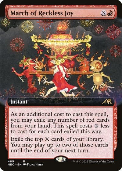 March of Reckless Joy Extended Art Kamigawa: Neon Dynasty Magic card