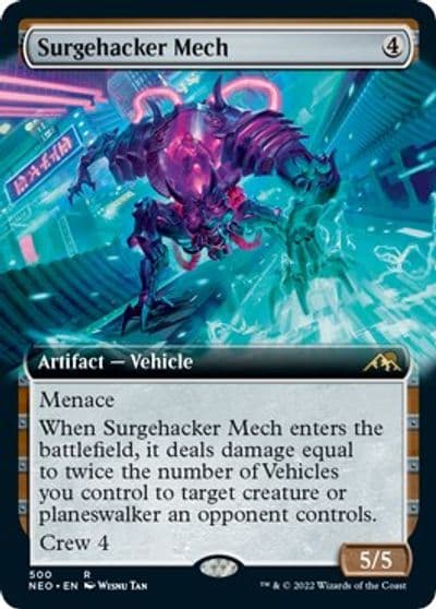 Surgehacker Mech Extended Art Kamigawa: Neon Dynasty Magic card