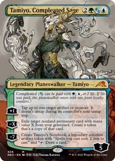 Tamiyo Compleated Sage Borderless Kamigawa: Neon Dynasty Magic card
