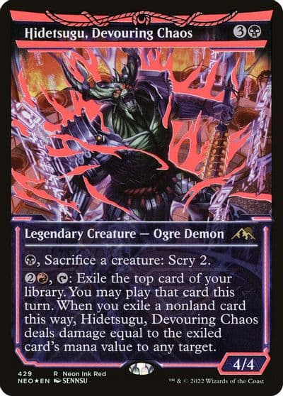 Hidetsugu Devouring Chaos Neon Red Kamigawa: Neon Dynasty Magic card