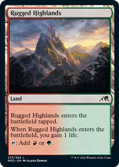 Rugged Highlands Kamigawa: Neon Dynasty Magic card