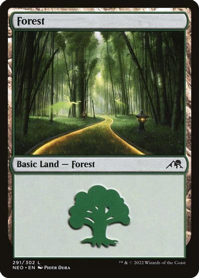 Forest 291 Kamigawa: Neon Dynasty Magic card