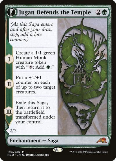 Jugan Defends the Temple Kamigawa: Neon Dynasty Magic card