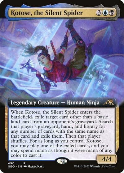 Kotose the Silent Spider Extended Art Kamigawa: Neon Dynasty Magic card