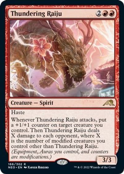 Thundering Raiju Kamigawa: Neon Dynasty Magic card