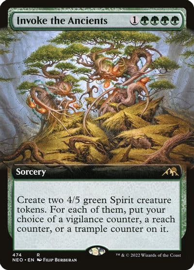 Invoke the Ancients Extended Art Kamigawa: Neon Dynasty Magic card