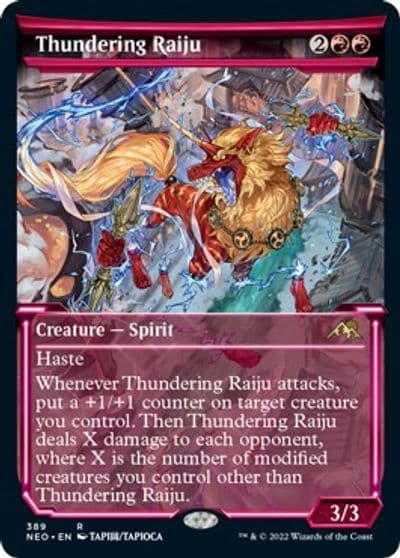 Thundering Raiju Showcase Kamigawa: Neon Dynasty Magic card
