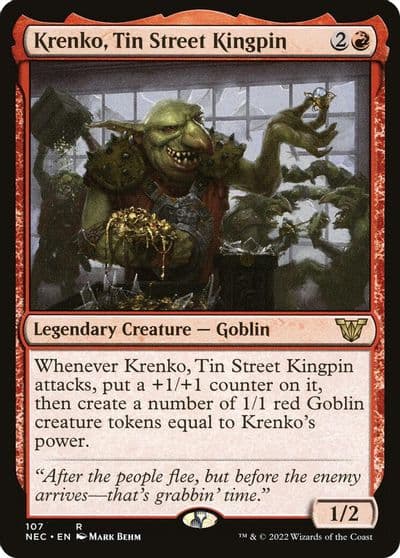 Krenko Tin Street Kingpin Commander: Kamigawa: Neon Dynasty Magic card