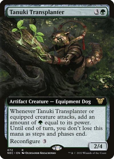 Tanuki Transplanter Extended Art Commander: Kamigawa: Neon Dynasty Magic card