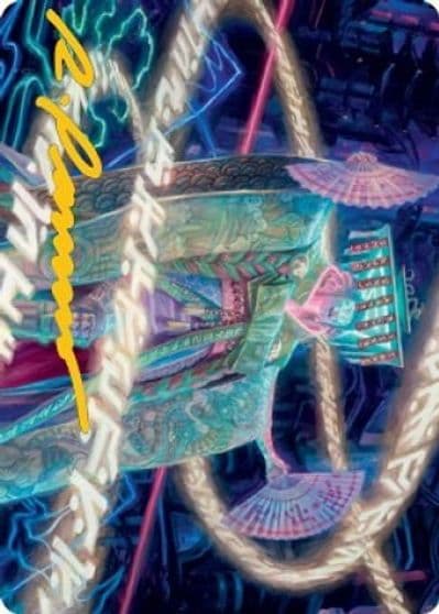 Satsuki the Living Lore Art Card Gold Stamped Signature Art Series: Kamigawa: Neon Dynasty Magic card