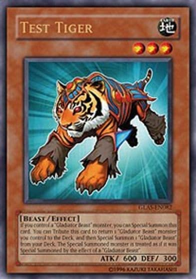 Test Tiger Gladiator's Assault Yu-Gi-Oh! card