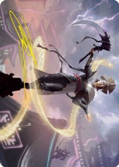 Naomi Pillar of Order Art Card Gold Stamped Signature Art Series: Kamigawa: Neon Dynasty Magic card
