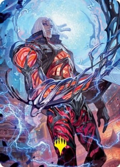Tezzeret Betrayer of Flesh Art Card Gold Stamped Signature Art Series: Kamigawa: Neon Dynasty Magic card