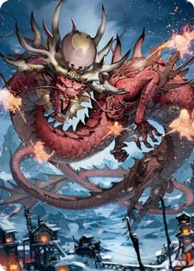 Atsushi the Blazing Sky Art Card 61 81 Art Series: Kamigawa: Neon Dynasty Magic card