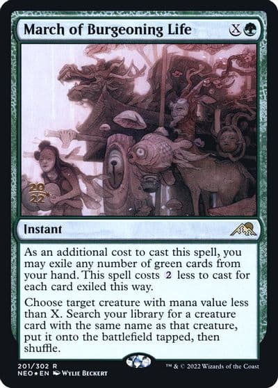 March of Burgeoning Life Prerelease Cards Magic card