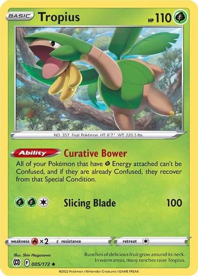 Tropius SWSH09: Brilliant Stars Pokemon card