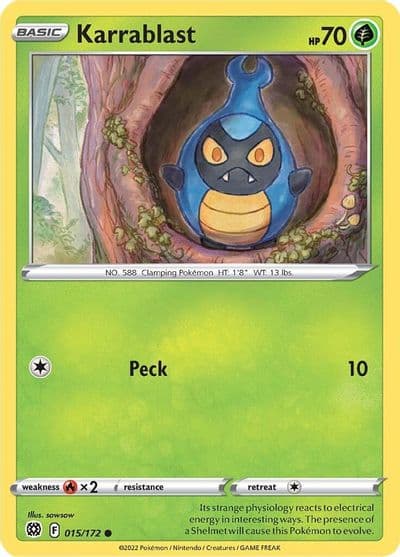 Karrablast SWSH09: Brilliant Stars Pokemon card