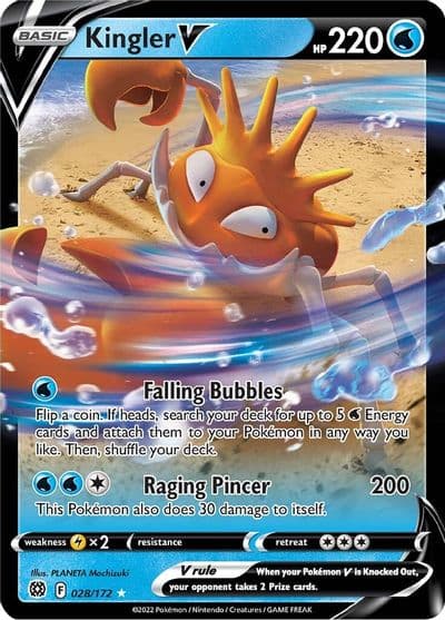 Kingler V SWSH09: Brilliant Stars Pokemon card