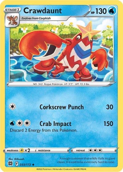 Crawdaunt SWSH09: Brilliant Stars Pokemon card