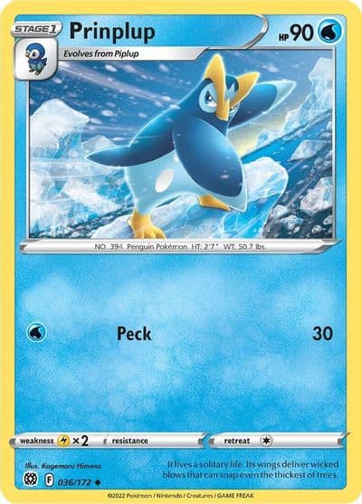Prinplup SWSH09: Brilliant Stars Pokemon card
