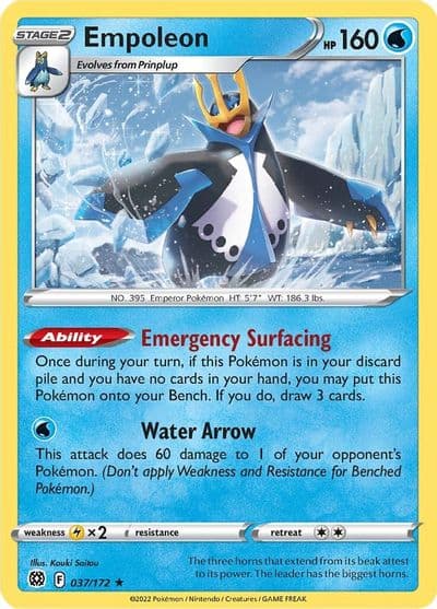 Empoleon SWSH09: Brilliant Stars Pokemon card