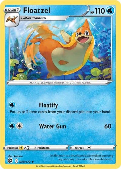 Floatzel SWSH09: Brilliant Stars Pokemon card