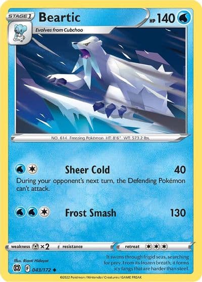 Beartic SWSH09: Brilliant Stars Pokemon card