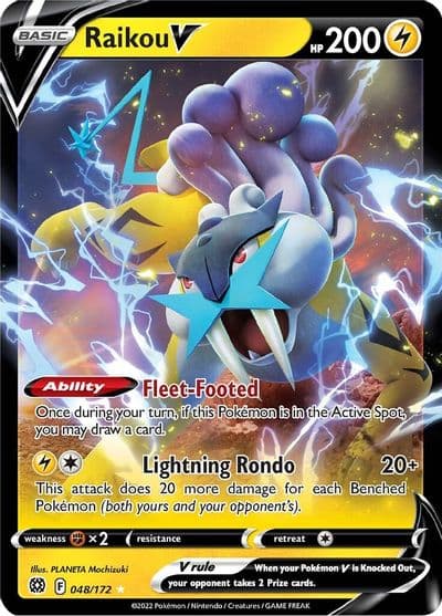 Raikou V SWSH09: Brilliant Stars Pokemon card
